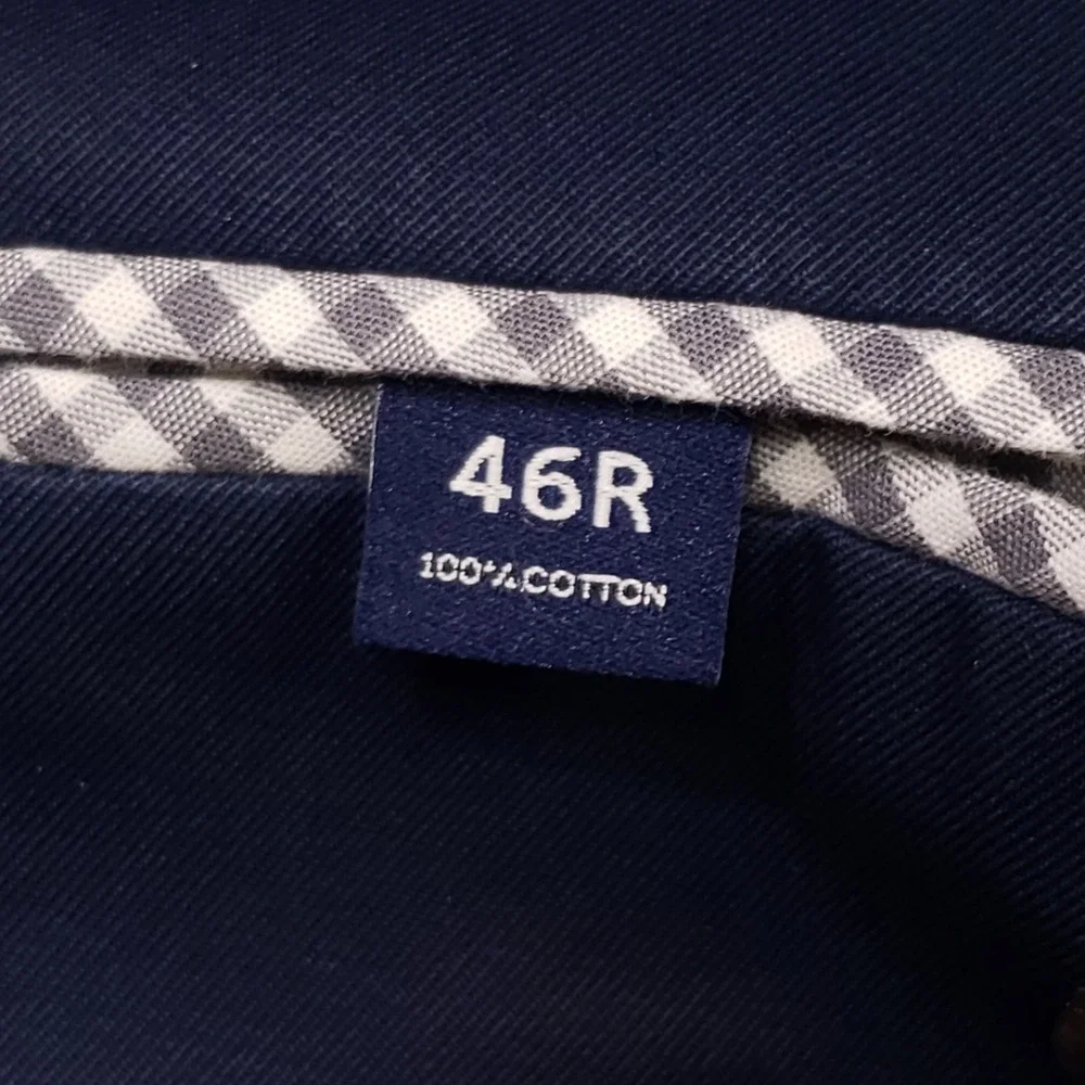 Bonobos Blazer Mens 46R Navy Blue Cotton Standard Fit Partially Lined Sport Coat